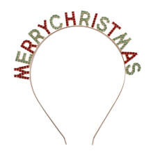 Christmas Headband for Women Sparkling Crystal Letter Hair Hoop Alloy Rhinestone Festive Holiday Accessory