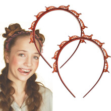 2 Pcs Bangs Hair Clip Headband Brown – Double Layer Headband for Women, Secure Hold Easy Styling