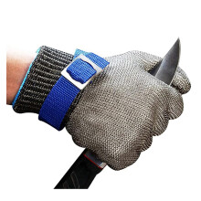 Cut Resistant Stainless Steel Mesh Gloves for Kitchen and Butcher, Adjustable Wrist Strap, Size M
