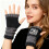 Embroidered Acrylic Gloves With Touchscreens Function-Cyan DF 7