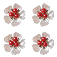 4Pcs Rhinestones Pearls Button Clips For Dress Uniform Shirt-8