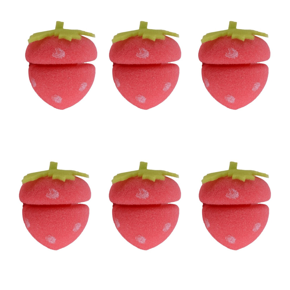 2026 Strawberry Heatless Curlers for Women, Soft Sponge Hair Rollers for Overnight Natural Curls (6PCS)