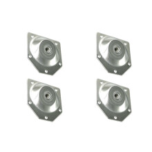 4 Pack 13 Degree Angled Furniture Leg Mounting Plates M8 White Zinc T‑Plate Brackets