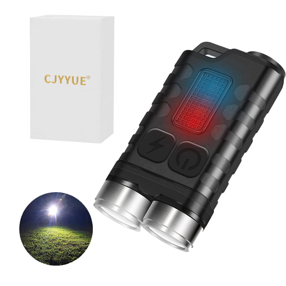 Edc Flashlight 900 Lumens Rechargeable Mini Flashlight With Magnetic Base Usbc Pocket Keychain Light Black 9073542083894