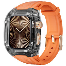 Shockproof Sport Strap and Rugged Case for Apple Watch 42mm Series 10 11, Durable PC Frame