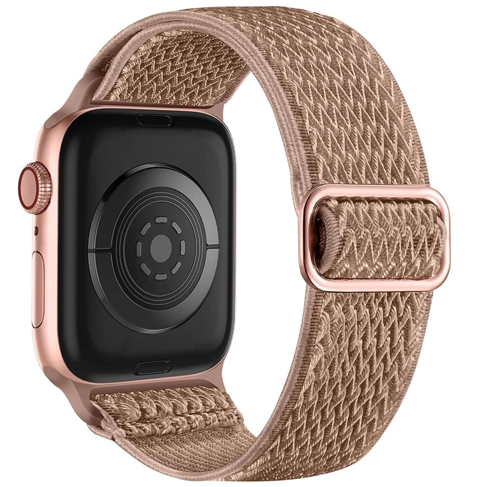 Soft Nylon Solo Loop Stretchy Strap For Apple Watch Milktea Color 38Mm 40Mm 41Mm For Se Series 101 9351714561860