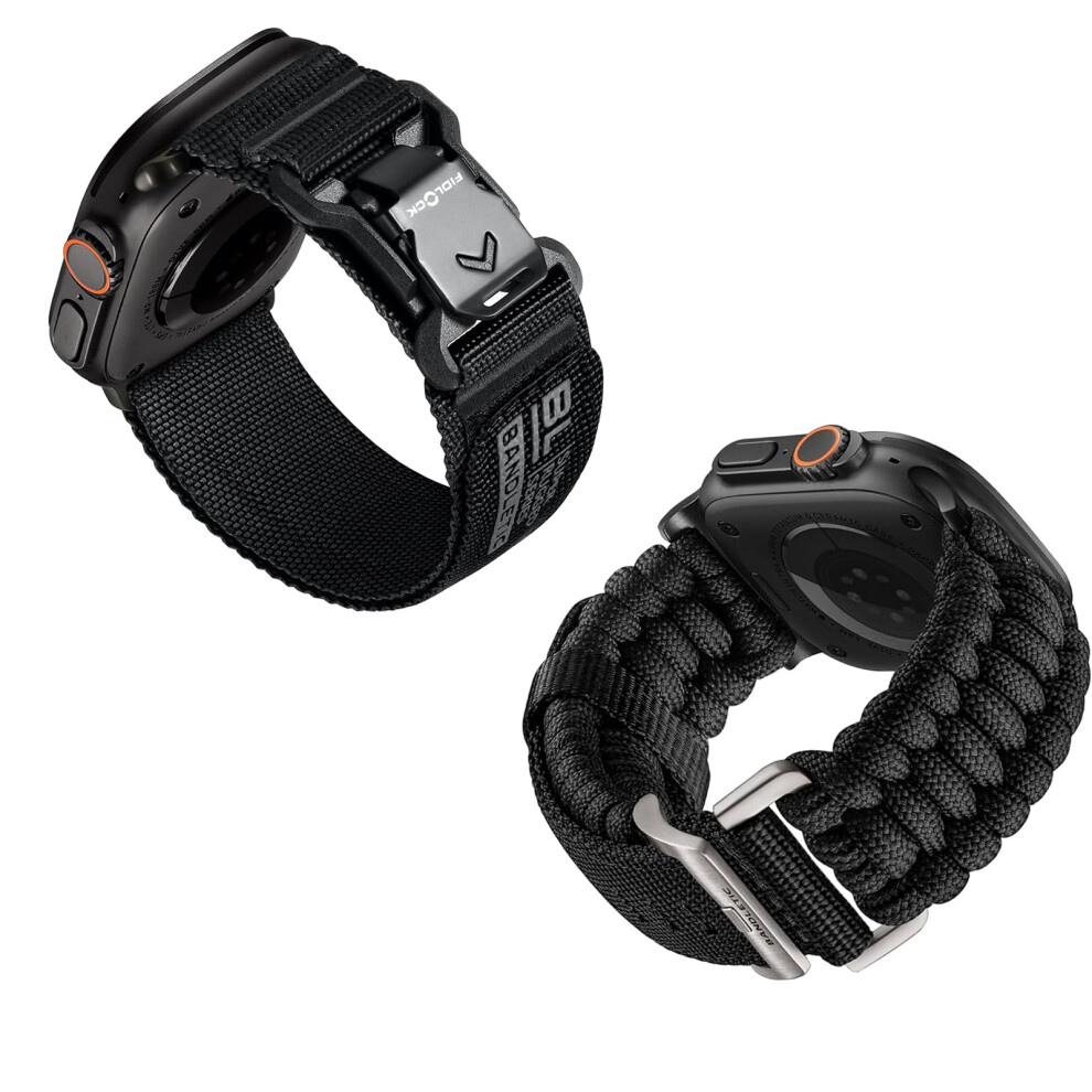Band Set With Magnetic Lock Closure And Handmade Paracord Design For Apple Watch, Fits Series 101 9330225414674