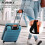Orange Luggage Handle Wraps 2 Pack, Soft Polyester Comfort Grip Covers with Bright Identifier and Writable Info Card 5