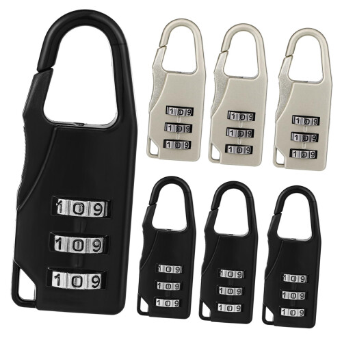 6pcs TSA Approved Travel Combination Locks, Keyless 3Digit Security Luggage Padlocks for Suitcase and Backpack