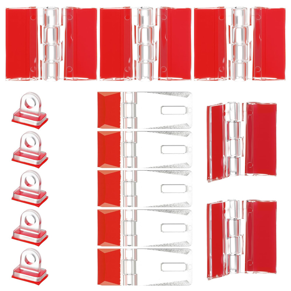 Acrylic Hinges Kit 15 Pcs Transparent Self Adhesive Latch Set For Diy Plastic Box And Cabinets 9330225533658