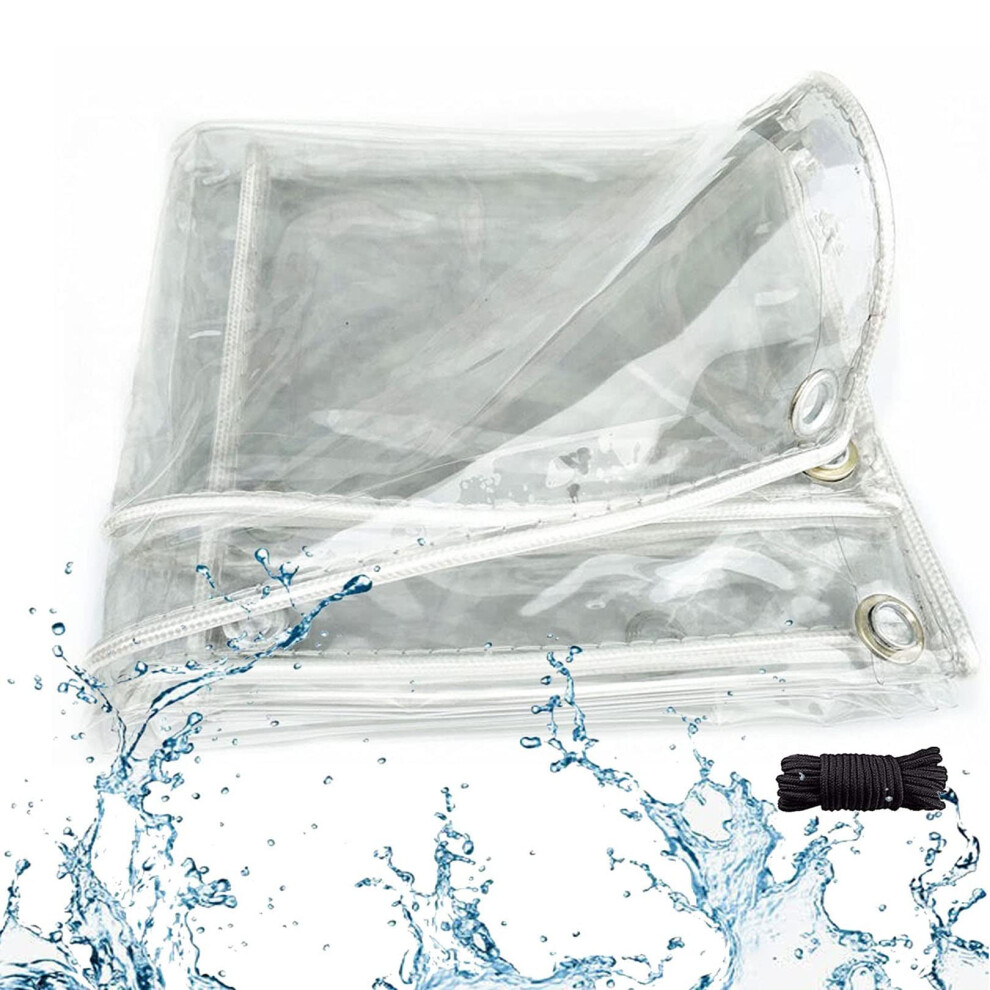 Clear Pvc Tarpaulin 1X2m Waterproof Transparent Tarp With Uvresistant Reinforced Edges For Outdoor Pool And Garden 9073542084105