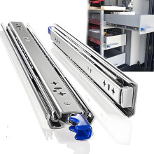 1 Pair Heavy Duty Drawer Slides with Lock, Full Extension Soft Close Ball Bearing Rails for Cabinets 14'