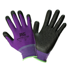 P200 Nitrile Work Gloves Small, Breathable Foam Coated Utility Gloves for Construction, 3 Pairs Purple