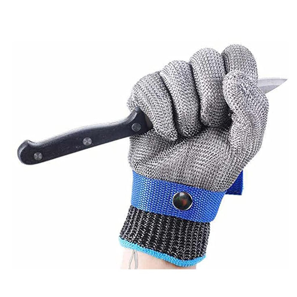 316 Stainless Steel Cut Resistant Gloves Level 6 Safety Work Gloves With Adjustable Strap, 4Pcs Xxxl 9330225541486
