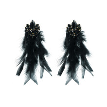 Fashionable Bohemian Styles Crystals Flower Dangle-Black