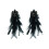 Boucles D'oreilles Longues Strass Fleur Et Plume Styles-Noir 1
