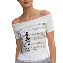 Summer Shirt Women's Off The Shoulder Tops Gothic Graphics-XL