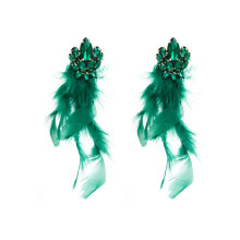 Elegante Boheemse kristallen bloemdruppeloorbellen met-Groente