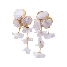 Stijlvolle strandoorbellen Veelkleurige chiffonbloem bungelt-Wit