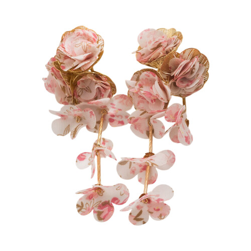 Belles boucles d’oreilles florales faites à la main-fleur rose