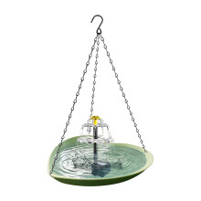 Solar Power Bird Water Cascading Bowl Multifunction-Green