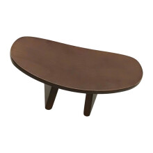 Smooth Finished Wooden Seat Provide Back-dark brown large