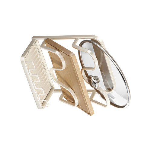 Convenient 2 Level Kitchen Storage For Round And Square-White