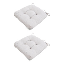 Square Seat Cushion Craft Of Breathable Cotton Linen-white gray