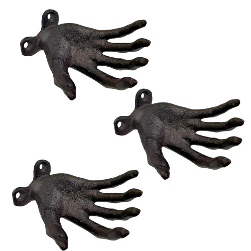 Antiqued Distressed Finish Resin Witch Hand Wall-3pcs black