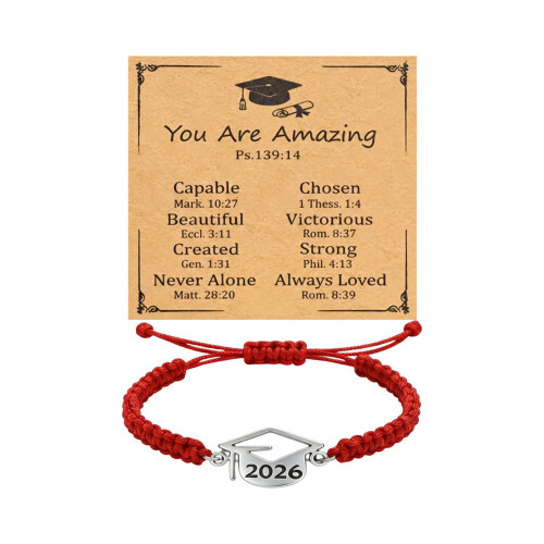 Classical 2026 Graduation Wristband High Quality Nylon-Red