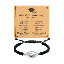 2026 Graduation Cap Handmade Bracelet Class Of 2026-Black