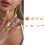 Elegantes Ringset mit rosa Blumendesign, Legierungsmaterial, 2
