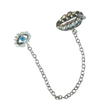 Stunning Retro Demonic Eye Pea Pod Brooch Pin Perfect-Silver