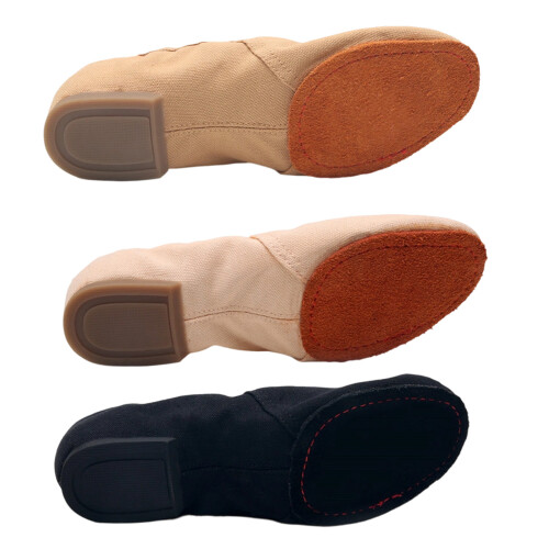 Comfortable Low Heel Ballet Dance Shoes Leather And-Black 39 1