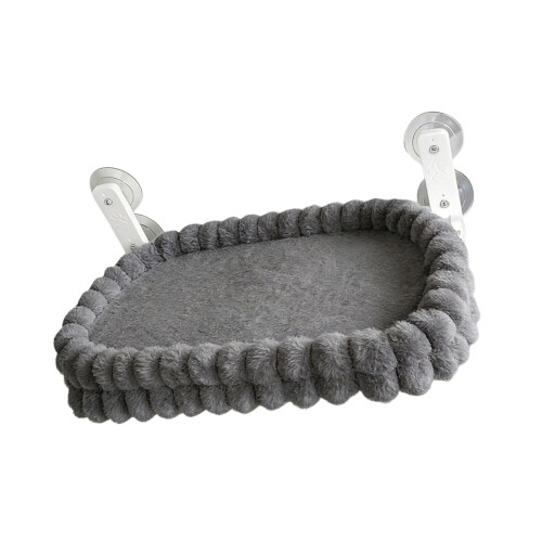 Sturdy Frame Cats Hammock Warm Removable Cover Basking-Gray