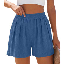 Sporty Casual Shorts for Women Breathable Fast Dry-Blue XL