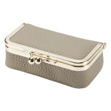 Miniature Leather Jewelry Pouch Travel Organiser-elephant gray