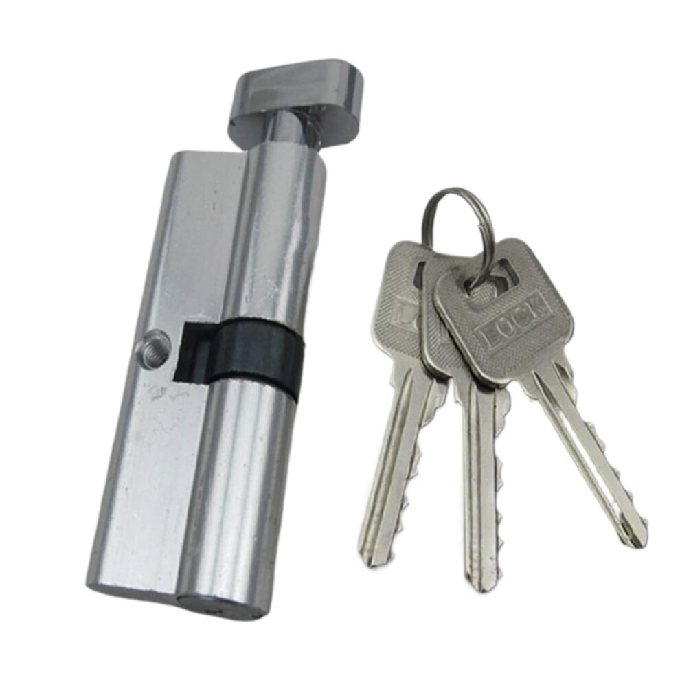 2Pcs Thumb Turn Euro Cylinder Lock With 3 Keys, AntiâDrill AntiâBump Security Copper Finish For Interior Doors 9073542084341
