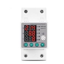 DIN Rail Voltage Protector 63A Automatic Reconnect Relay with Adjustable Leakage Protection and Energy Meter