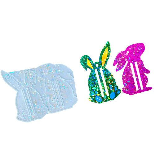 Holographical Rabbit Silicone Mold For Crafting Unique Pendants