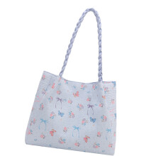 Sac à bandoulière en toile élégant avec compartiment-Bleu