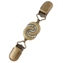 Stylish Rhinestones Shaped Top Clip To Secure-Ancient Bronze