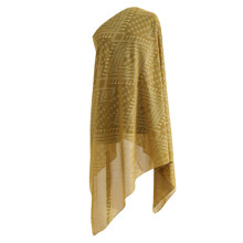 Comfortable Airy Polyester Pearls Chiffon Scarf-Earthy yellow