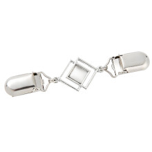 Timeless Zinc Alloy Cats Eye Stone Dress Clip Secure-Silver