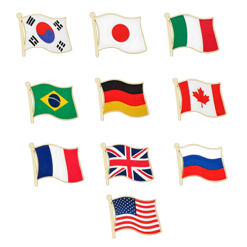 Stylish World Flags Lapel Pin Designed For Diplomatic-1 1