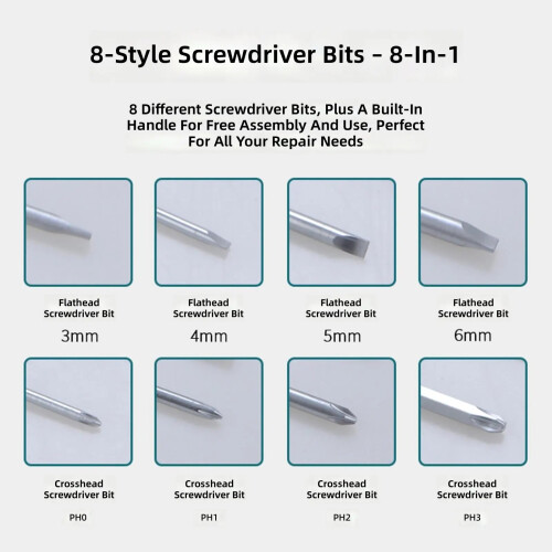 Quality 8 In 1 Screwdriver Tool Set Steel Construction 2