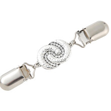 Creative Rhinestones Sweater Holder Clip Elegant-Silver