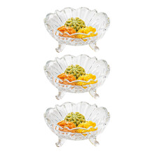 Handcrafted Glass Serving Plate Snacks Bowl-Transparent color