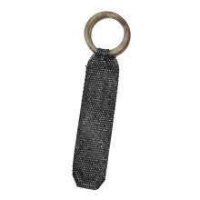 Luxury Nylon Wine Bottle Bag Decorated With Rhinestones-Black