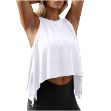 People Inspired Clothes Women's Workout Back Open Top-White XXL